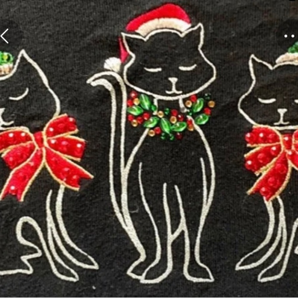 Christmas Top with Cats Size Petite XL